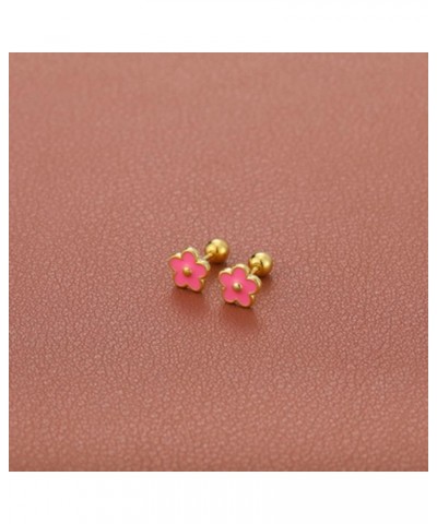 20g Colorful Flower Minimalist 925 Sterling Silver Tiny Mini Cute Small Cartilage Stud Earrings for Women Teen Girls Sensitiv...