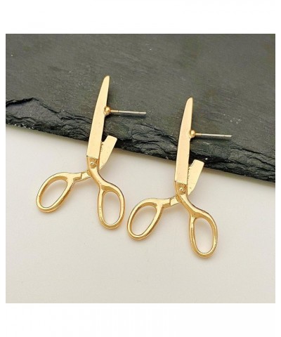 Vintage Silver Scissors Stud Earrings Gothic Scissor Earrings for Women Funky Shears Statement Unique Earrings Creative Perso...