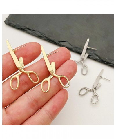 Vintage Silver Scissors Stud Earrings Gothic Scissor Earrings for Women Funky Shears Statement Unique Earrings Creative Perso...