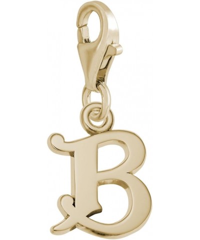 Initial B Charm With Lobster Claw Clasp, Charms for Bracelets and Necklaces yellow gold plated silver $20.62 Bracelets