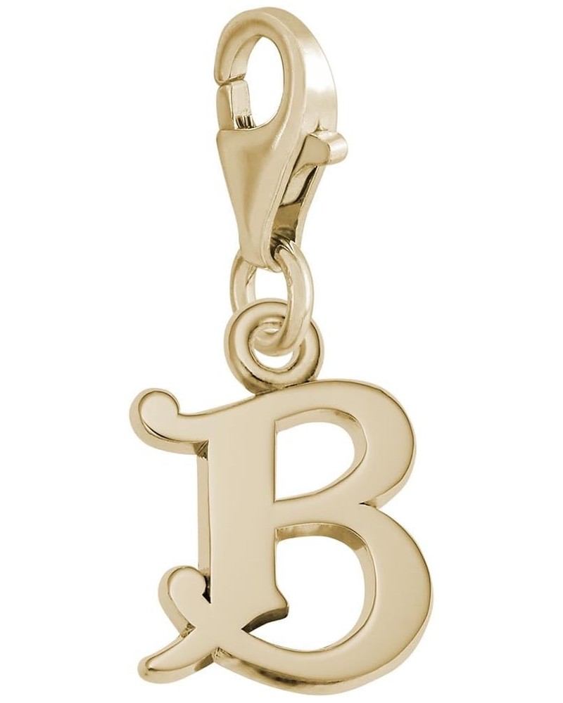 Initial B Charm With Lobster Claw Clasp, Charms for Bracelets and Necklaces yellow gold plated silver $20.62 Bracelets