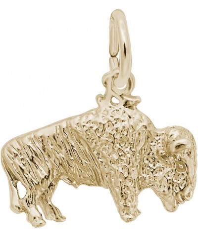 Buffalo Charm, Charms for Bracelets and Necklaces Yellow Gold $22.03 Bracelets