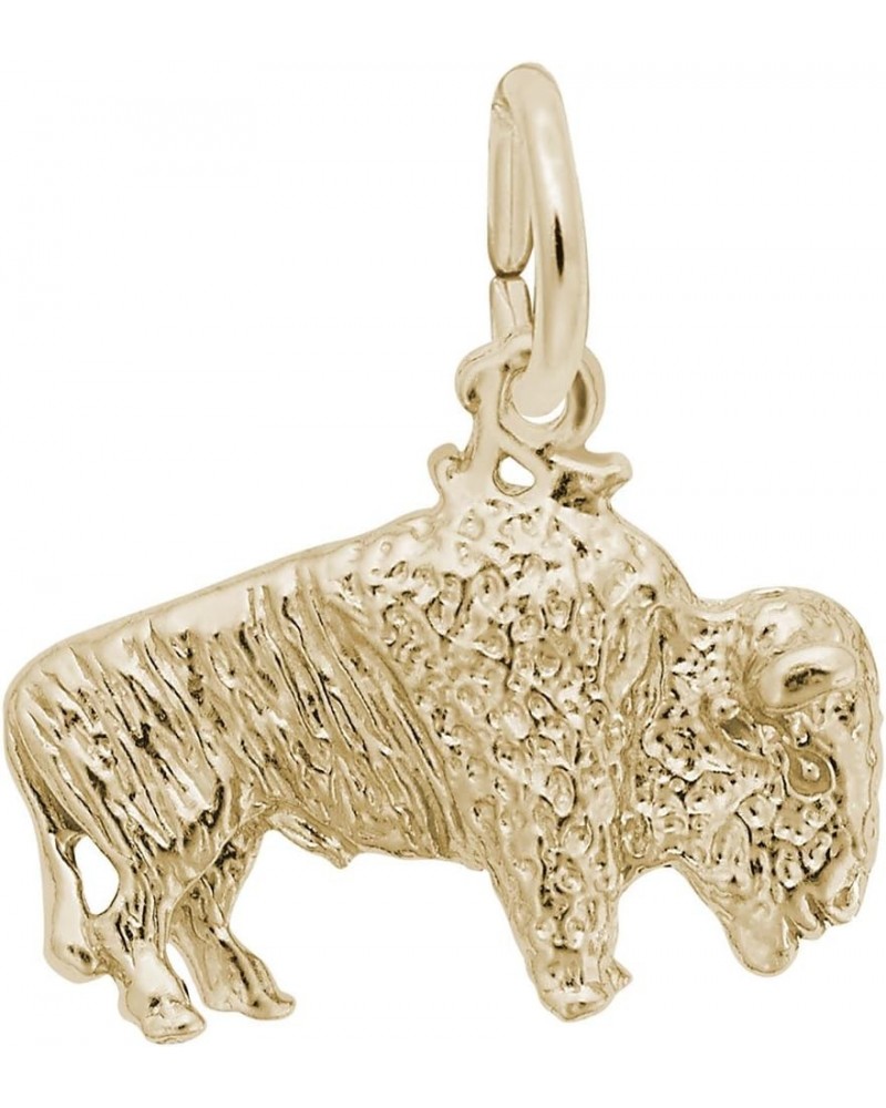 Buffalo Charm, Charms for Bracelets and Necklaces Yellow Gold $22.03 Bracelets