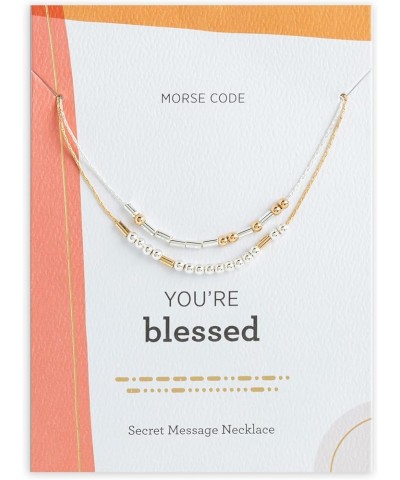 DEMDACO Morse Code Silver Gold Tone You're Strong Kind Blessed One Size Brass Fashion Necklace You're Blessed $10.23 Necklaces