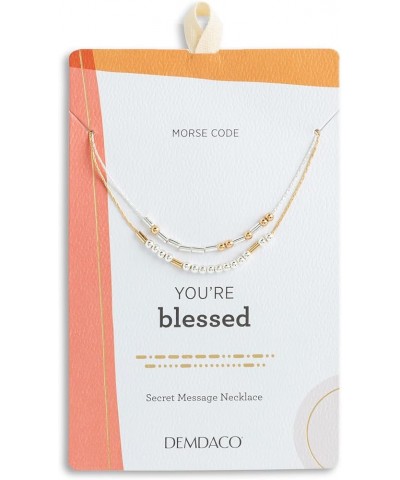 DEMDACO Morse Code Silver Gold Tone You're Strong Kind Blessed One Size Brass Fashion Necklace You're Blessed $10.23 Necklaces