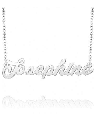 Sterling Silver Pendant Customized Plate Personalized Name Necklace Gift for Women Couple Josephine Silver $10.49 Necklaces