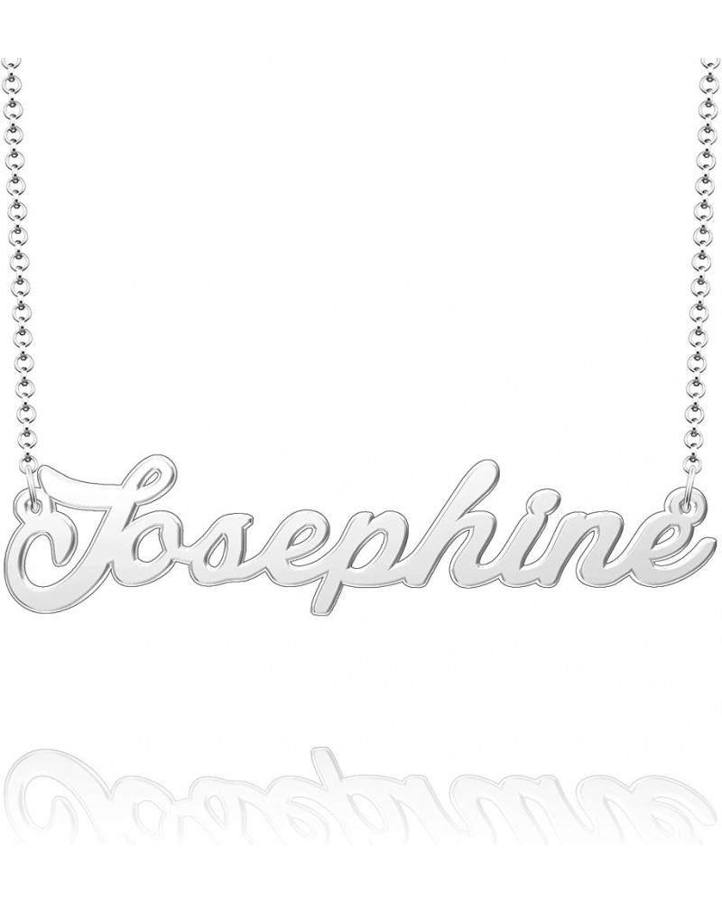 Sterling Silver Pendant Customized Plate Personalized Name Necklace Gift for Women Couple Josephine Silver $10.49 Necklaces