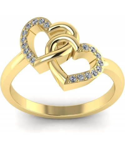 Natural Cubic Zircon Heart Shape Beautiful Promise Engagement Ring For Women's Gold $8.80 Rings