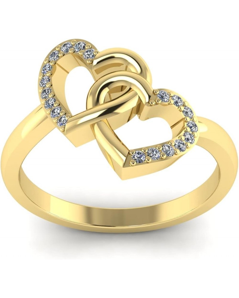 Natural Cubic Zircon Heart Shape Beautiful Promise Engagement Ring For Women's Gold $8.80 Rings