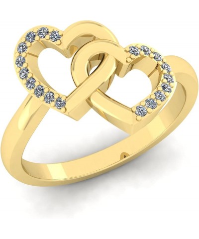 Natural Cubic Zircon Heart Shape Beautiful Promise Engagement Ring For Women's Gold $8.80 Rings