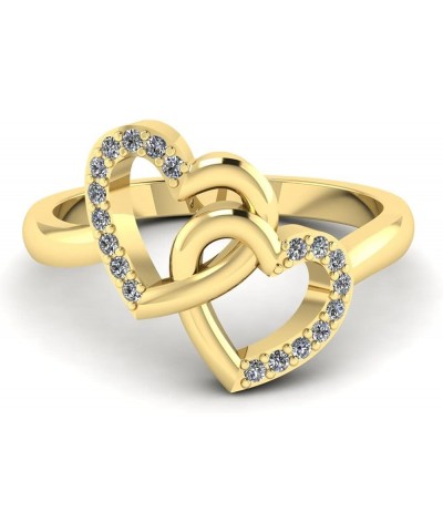 Natural Cubic Zircon Heart Shape Beautiful Promise Engagement Ring For Women's Gold $8.80 Rings