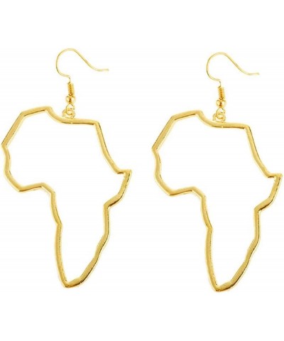 Gold Hollow African Map Drop Earrings Ethnic Style Bohemia Map Dangle Earrings for Women Gold 1 $7.40 Earrings