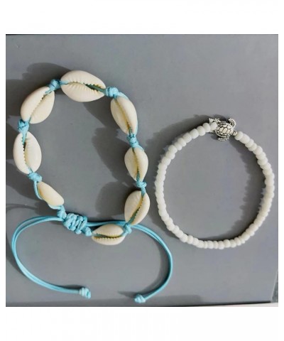 2 Pcs Shell Anklets for Women White Beaded Ankle Bracelets Adjustable Ankle Bracelets Summer Beach Jewelry for Teen Girls $7....