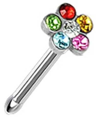 316L Surgical Steel Nose Bone Ring 3.5mm Flower Cluster Choose Your Color 20G Rainbow $9.35 Body Jewelry