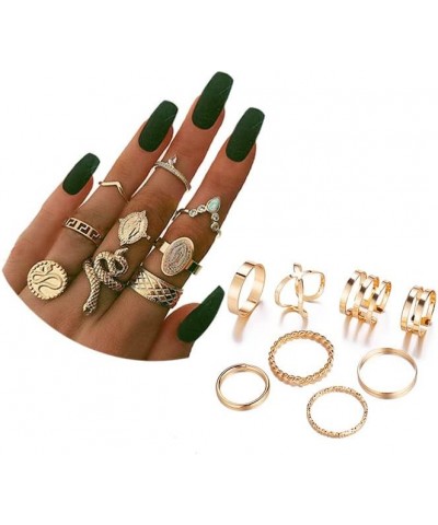 Gold Boho Ring Sets Stackable Knuckle Ring Vintage Snake Finger Rings Set Stacking Joint Midi Trendy Rings Sets for Women Gir...