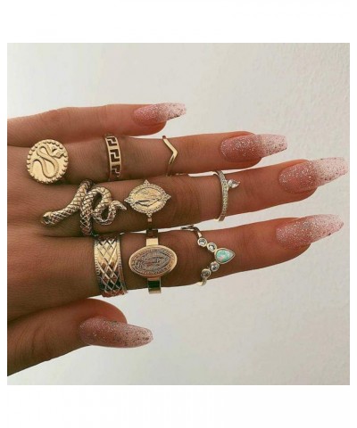 Gold Boho Ring Sets Stackable Knuckle Ring Vintage Snake Finger Rings Set Stacking Joint Midi Trendy Rings Sets for Women Gir...