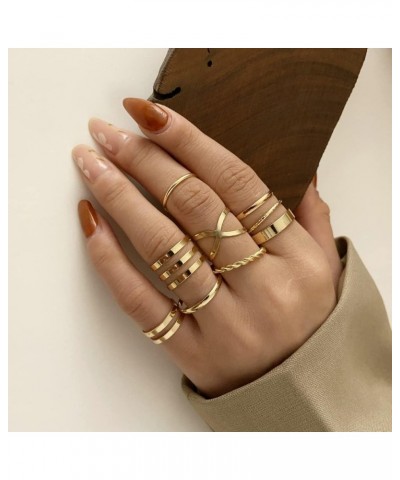 Gold Boho Ring Sets Stackable Knuckle Ring Vintage Snake Finger Rings Set Stacking Joint Midi Trendy Rings Sets for Women Gir...