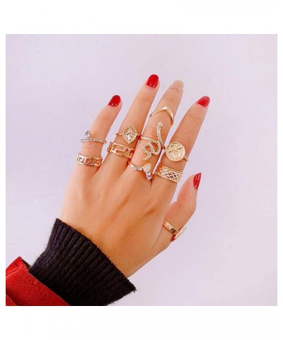 Gold Boho Ring Sets Stackable Knuckle Ring Vintage Snake Finger Rings Set Stacking Joint Midi Trendy Rings Sets for Women Gir...