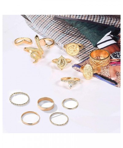 Gold Boho Ring Sets Stackable Knuckle Ring Vintage Snake Finger Rings Set Stacking Joint Midi Trendy Rings Sets for Women Gir...