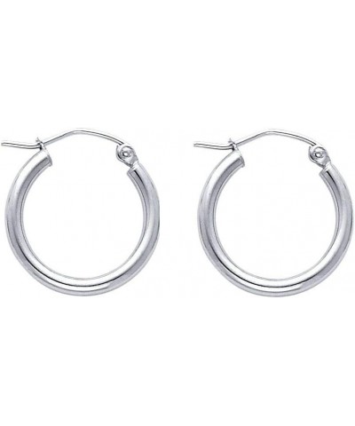 14K Plain Gold 2MM Hoop Earrings for Women - Available in Large, Medium and Small Sizes 17.0 Millimeters White Gold $33.20 Ea...