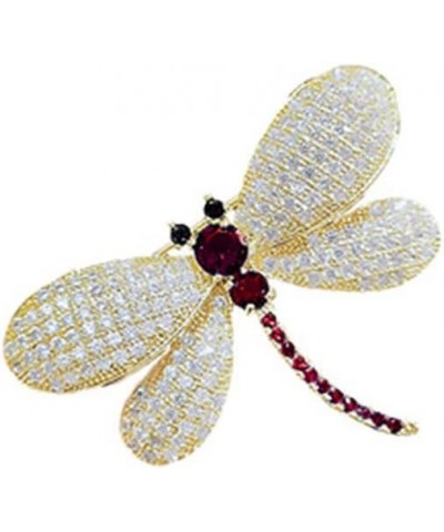 Crystal Dragonfly Brooch Pin,Crystal Butterfly Lapel Pin,Cute Animal Dragonfly Suit Pin Jewelry Gifts for Women Girls Red $8....