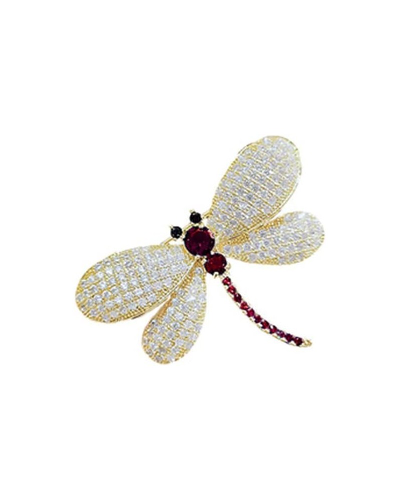 Crystal Dragonfly Brooch Pin,Crystal Butterfly Lapel Pin,Cute Animal Dragonfly Suit Pin Jewelry Gifts for Women Girls Red $8....