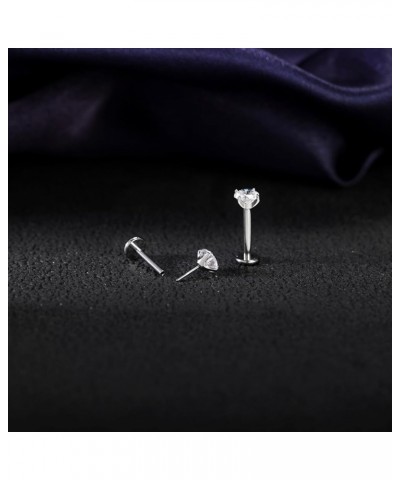 16g/18g/20g Titanium Steel Threadless Flat Back Cartilage Earrings for Helix/Tragus/Conch/Daith/Earlobe - Nose Studs Lip Ring...