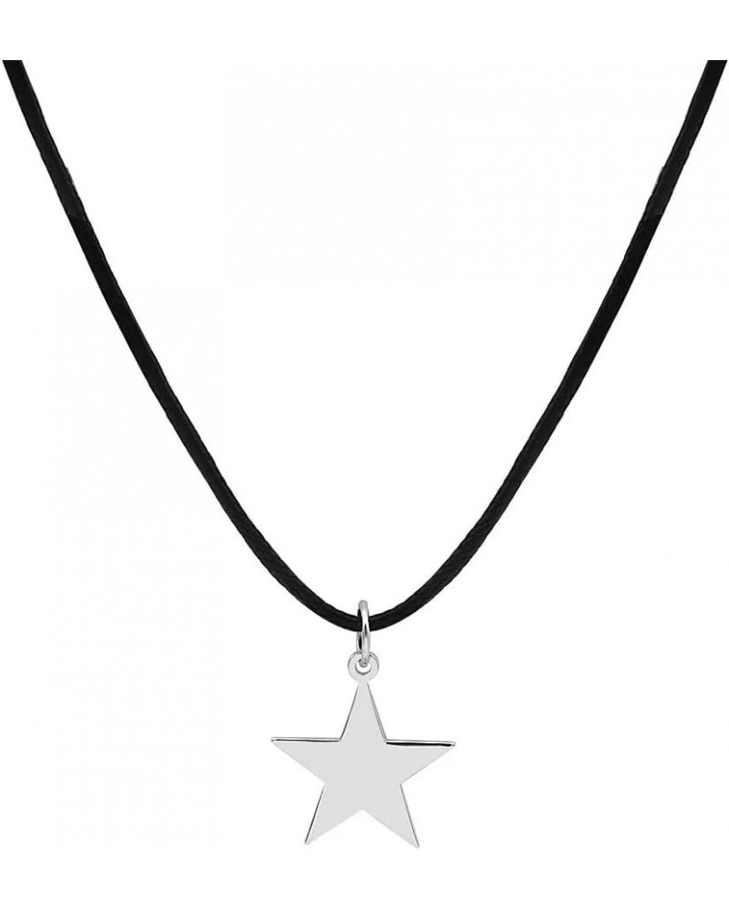 Y2K Star Pendant Necklace for Teen Girls Women, Punk Titanium Steel Star Necklace Jewelry y2k Accessories Leather Rope $7.27 ...