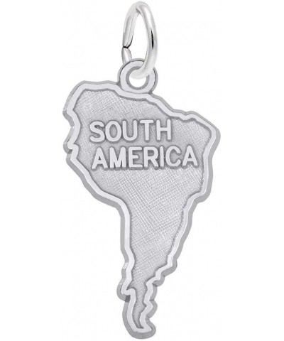 South America Map Charm (Choose Metal) by Rembrandt Sterling Silver $19.20 Bracelets