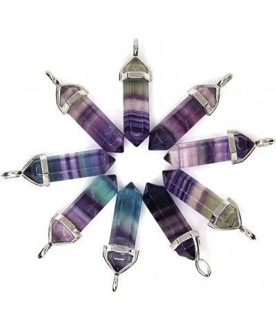 Gemstone Hexagonal Pointed Reiki Chakra Pendant Necklace 18 Fluorite $6.59 Necklaces