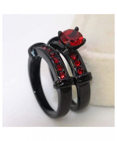 Bridal Sets Black Gold Plated Womens Wedding Bands Blue Cz Engagement Ring Sets Red 8 $9.03 Sets