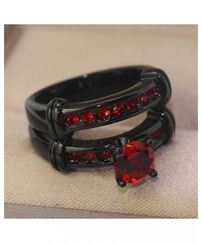 Bridal Sets Black Gold Plated Womens Wedding Bands Blue Cz Engagement Ring Sets Red 8 $9.03 Sets