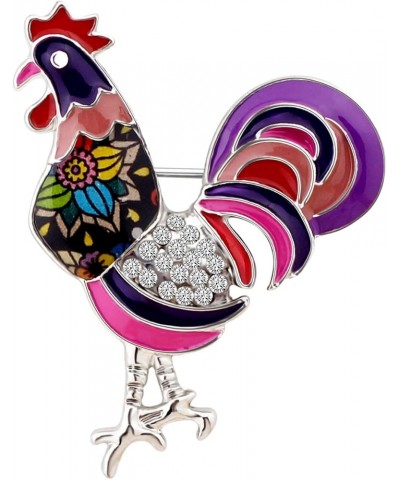 Enamel Chicken Brooches Animals Lapel Pin Clothes Scarf Jewelry Gift for Women Girls Violet $8.54 Brooches & Pins