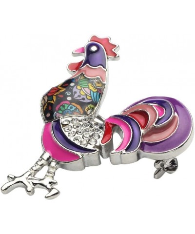 Enamel Chicken Brooches Animals Lapel Pin Clothes Scarf Jewelry Gift for Women Girls Violet $8.54 Brooches & Pins