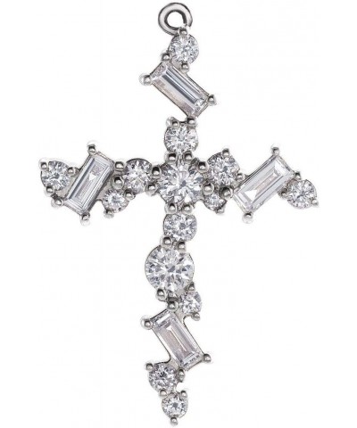 Platinum 1/4 CTW Diamond Scattered Cross Dangle Unique $334.13 Earrings