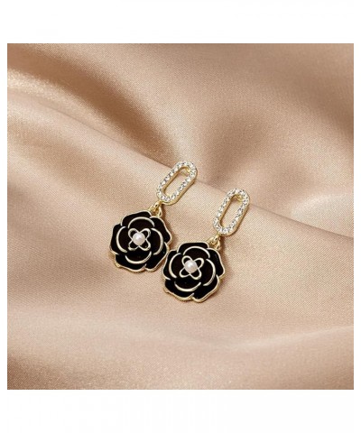 Camellia Flower Pearl Earrings for Women Girls Fashion Flower Drop Earrings Hypoallergenic Pearl Earrings Cute and Exquisite ...