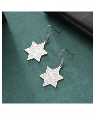 Star of David Earrings Drop Dangle Earrings for Women Israel Jewelry Jewish Earrings Hanukkah Gift Six pointed Star Stainless...