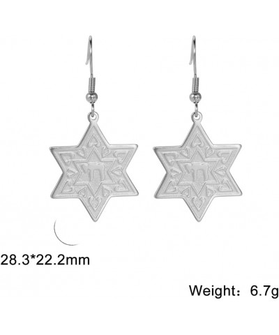 Star of David Earrings Drop Dangle Earrings for Women Israel Jewelry Jewish Earrings Hanukkah Gift Six pointed Star Stainless...