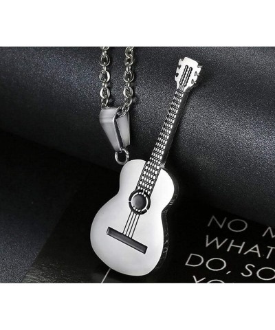 Guitar Pick Necklace with Men Women Adjustable Chain Hip Hop Music Style Titanium Steel Guitar Tag Pendant Jewelry Personaliz...