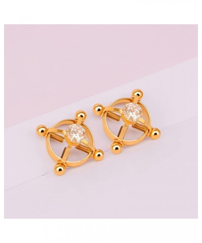 2Pcs Non-Piercing Nipple Rings Stainless Steel CZ Nipple Shield Rings Adjustable Barbell Ring Bar Nipple Rings Body Nipple Je...