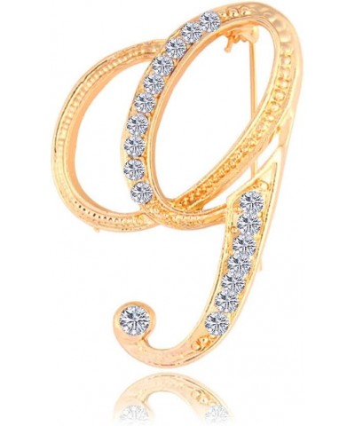 Letter Brooch Pins Initial Rhinestone Brooch for Women Crafts Gold A-Z GR-G $6.95 Brooches & Pins