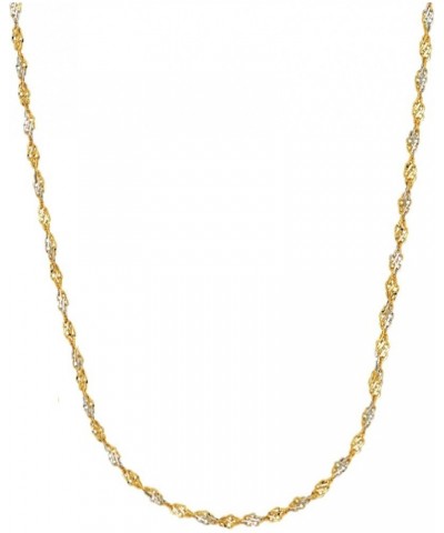 14k Gold Yellow and White Two Tone Singapore Chain Necklace (1.35mm, 2mm) 16 Inches 1.35mm $67.32 Necklaces