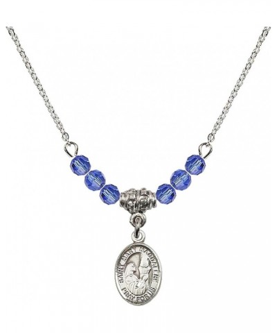 September Birth Month Bead Necklace with Catholic Patron Saint Petite Charm, 18 Inch Saint Mary Magdalene $27.25 Necklaces