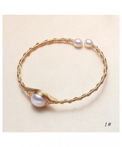 Pearl Bracelets Cuff Bangles for Women 7-8mm Natural Freshwater Baroque Pearl Edison Pearls Vintage Bracelet Gift for Grandma...