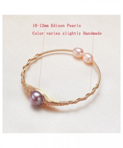 Pearl Bracelets Cuff Bangles for Women 7-8mm Natural Freshwater Baroque Pearl Edison Pearls Vintage Bracelet Gift for Grandma...