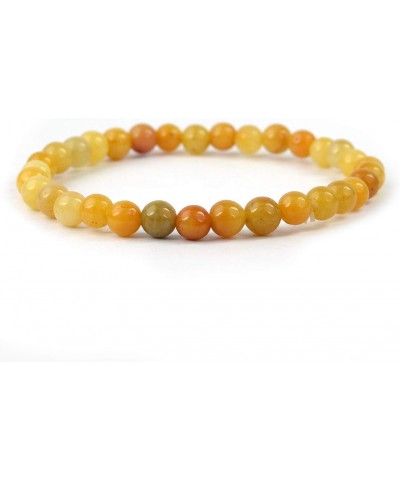 Natural Yellow Jasper Bracelet Crystal Stone 6mm Beads Bracelet Round Shape for Reiki Healing and Crystal Healing Stone (Colo...