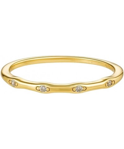 Dainty 18K Gold CZ Diamond Stackable Eternity Band Ring for Women Gift for Her 8 07-Juliet Sprinkle $14.69 Rings