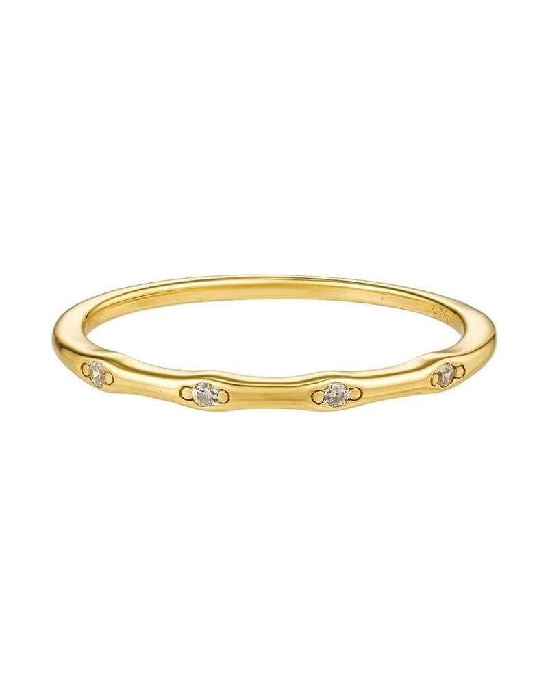 Dainty 18K Gold CZ Diamond Stackable Eternity Band Ring for Women Gift for Her 8 07-Juliet Sprinkle $14.69 Rings