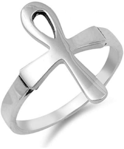 925 Sterling Silver Ankh Cross Ring $11.65 Rings