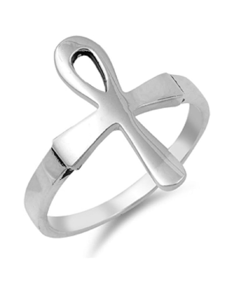 925 Sterling Silver Ankh Cross Ring $11.65 Rings